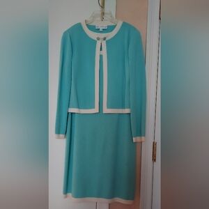 St. John Turquoise Tank Dress and Jacket, Size 12